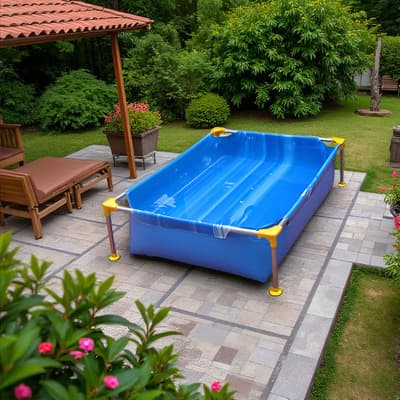 Piletin Pileta Estructural Piletin 100x140x35 Lona Azul Reforzada 500l