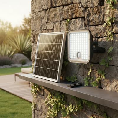 Litex Reflector Solar Exterior Potente Led Sensor Panel 10w Litex Negro