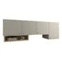 Home Collecttion Alacena De Cocina Con 4 Puertas Color Coco Bolo Gris Home Collecttion