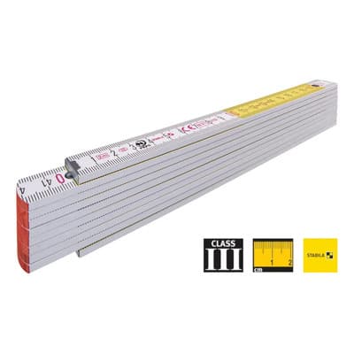 Stabila Metro De Madera Carpintero 2mt Stabila 717 Blanco/amarillo