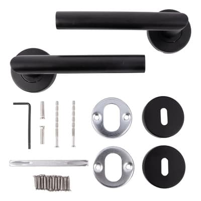 Groen Manija Groen Padua Negra Mate Acero Inoxidable Interior Puertas Negro