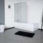 Gorena Mampara Sobre Bañera 120cm 2 Hojas Rodas Gorena Armazón Plateado Panel Esfumado