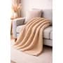 Actitud Monkey Frazada Manta Viajera Sillon Polar Soft Labrado 1 X 1,50 Mts Panal De Abeja Beige