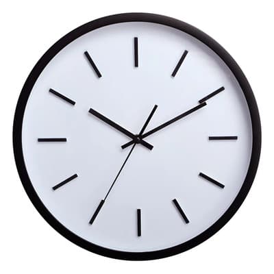 Vonne Reloj De Pared 35 Cm Grande Minimalista Estructura Negro Fondo Blanco Vonne Crdi-35sn