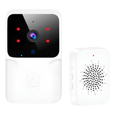 Price Mania Timbre Inalambrico Smart Portero Visor Wifi Camara Hd Color Blanco