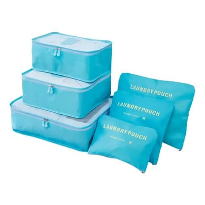 Wil Set Organizador Equipaje Viaje Wil 6 Piezas Celeste Impermeable