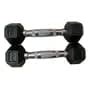 Bs Fit Par Mancuernas Hexagonales Engomada 2 Kg Pesa Maciza Cromada Color Negro