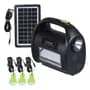Dat Kit Luces Panel Solar Con 3 Lamparas Led Linterna Camping Color Negro
