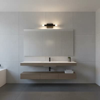 Vignolo Iluminación Aplique Baño Pared 40cm Negro Led G9 Vg Negro