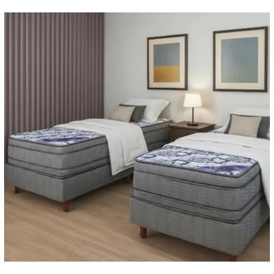 Elite Combo Elite 2 Conjuntos De Sommier De 1 Plaza Everest Color Gris