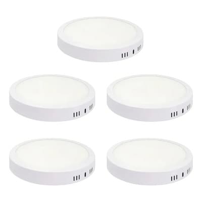 Candela Combo 5 Plafones Led Redondos 18w Techo Luz Fría Candela Blanco