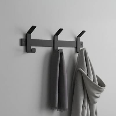 Cintek Perchero Pared Hierro Industrial Negro Cintek 3 Ganchos 50 Kg