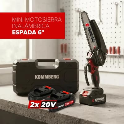 Kommberg Motosierra Mini 6 Pulgadas Kommberg Inalámbrica Recargable Rojo