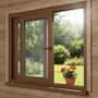 Generic Ventana Corrediza Pvc Simil Madera 97.5x80 Dvh 4/9/4 Muchtek Marrón Oscuro