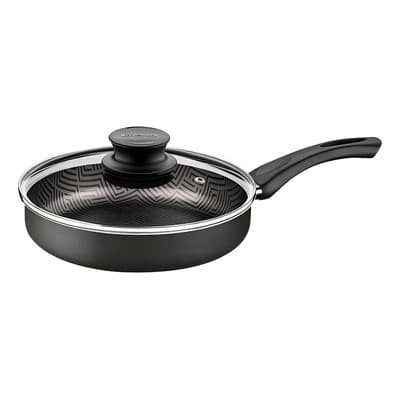 Tramontina Sartén Aluminio Antiadherente Teflon Con Tapa De Vidrio Tramontina Paris De 24 Cm Plomo