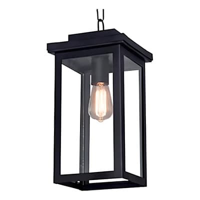 Faroluz Farol De Hierro Colgante Rectangular Faroluz 3108/ng Color Negro