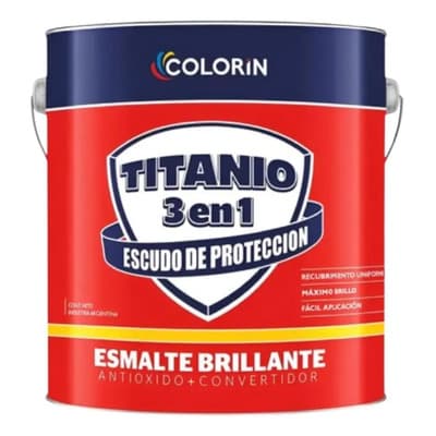 Colorín Pintura Titanio Pro Esmalte Sintetico Colores Colorin 4 Lts Blanco Brillante