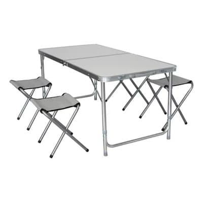 X-fish Set Mesa Plegable X-fish Con 4 Banquetas Ideal Camping Pesca