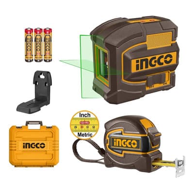 Ingco Set Laser Nivel Autonivelante + Cinta Metrica 5mts Ingco