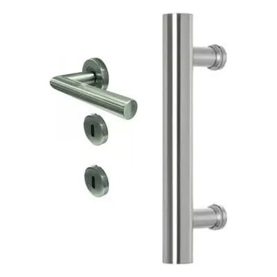Herrajes Tuyu Combo Puerta Barral 100 Cm 1 M Acero Con Media Manija Toshi Acerado