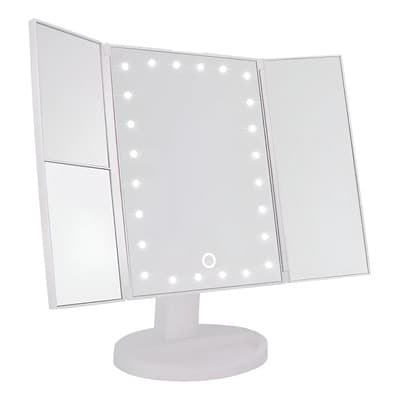 Suono Espejo De Maquillaje Pantalla Táctil Luz Led Giratorio 180 Suono Blanco