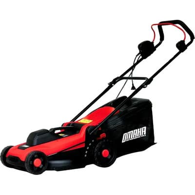 Omaha Cortadora Cesped Eléctrica Omaha Cce-1600 Con Bolsa 40 Lts Rojo