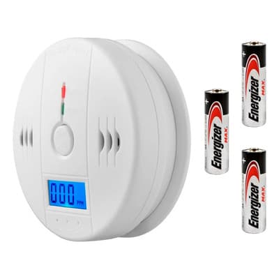 Fase Detector Sensor Alarma Monóxido Carbono Digital C/ Pilas Color Blanco