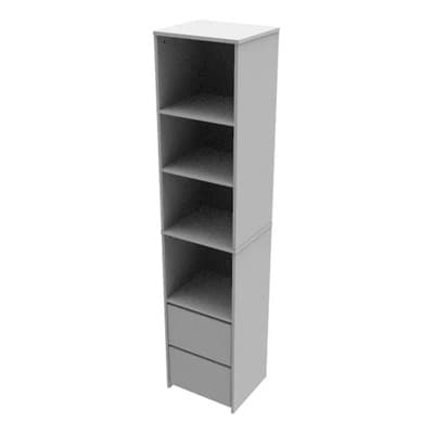 Centro Estant Biblioteca Con Cajones 6004bl Centro Estant Alto 180 Cm Blanco