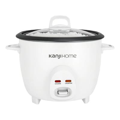 Kanji Arrocera Kanjihome Blanca 1,8 Litros Olla Antiadherente Tapa De Vidrio Kjh-arrvapwh Blanco