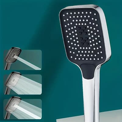 Generic Ducha De Mano Cuadrada Con 3 Funciones De Chorro Alta Presió Silvery