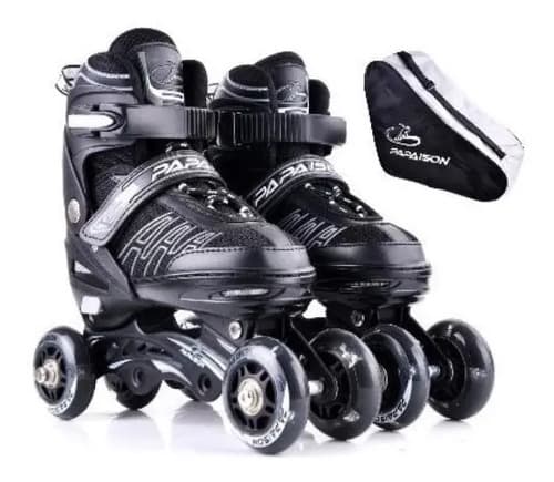 Papaison Rollers 2 En 1 Patin Profesional 4 Ruedas Pu Extensible Metal Mod: 2en1/301