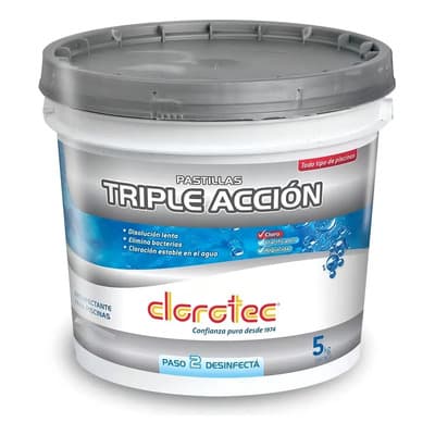 Clorotec Pastillas Cloro Triple Acción Clorotec 5kg Alguicida Piletas