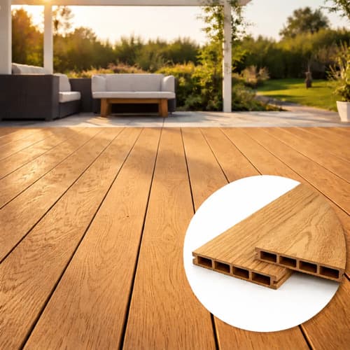 Milemor Deck Pvc Wpc Símil Madera Exterior Con Kit P Instalar Por M2