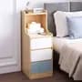 Generic Velador Angosta Tricolor Con 3 Cajones Y 1 Estantería, Mesa De Noche Nórdica De 34x30x87cm, Madera R