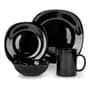 Carol Set De Vajilla Vidrio Opal Carol De 16 Piezas Color Negro Liso