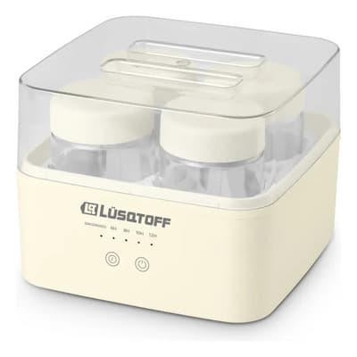 Lüsqtoff Yogurtera Lüsqtoff Lq-yt808 1.7 Litros Con 8 Frascos De Vidrio Y Temporizador Digital Beige