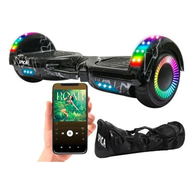 Spica Patineta Scooter Electrica Hoverboard Spica S-80 Luz Rgb Parlante Bluetooth Color Azul