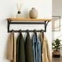 Decorar Con Hierro Perchero Pared Industrial Hierro Madera Repisa Estante Negro