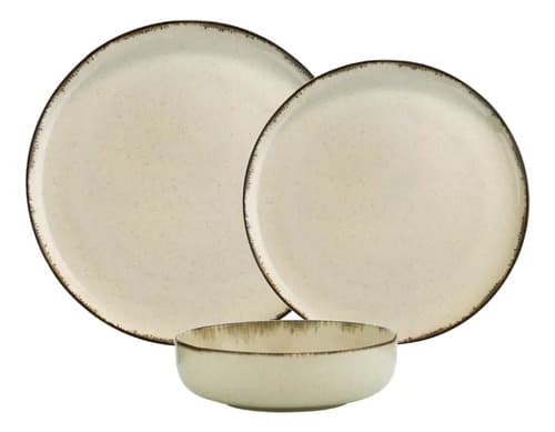 Aston Set Vajilla 12 Piezas Plato Playo Postre Hondo Filo Envejeci