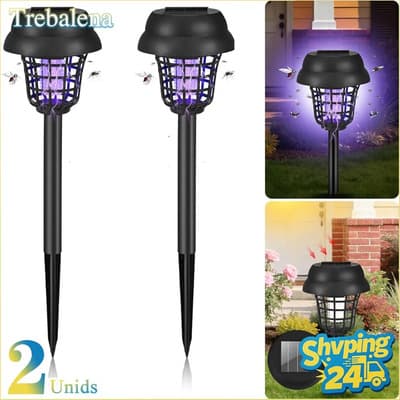 Generic 2 Unids Matamosquitos Solar Exterior Impermeable Patio