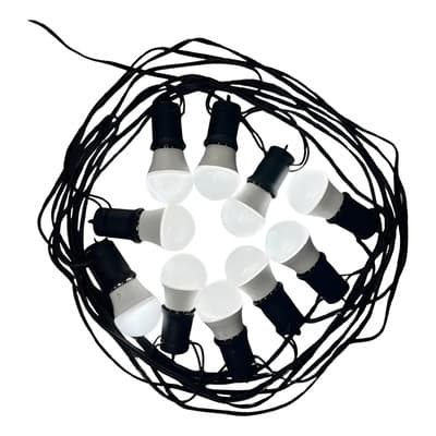 Generic 10 Metros Guirnalda De Luces Con 10 Port + Lamparas Led Negro Guirnalda