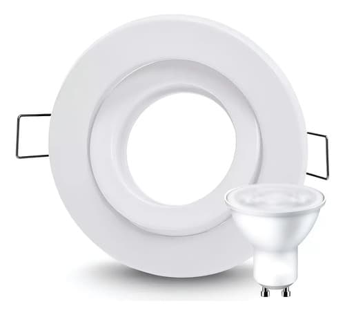 Adma Pack X10! Spot Led Embutir Circular Plastico + Dicro Led 7w