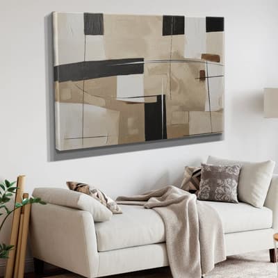 Decory Cuadro Lienzo Moderno Artistico Abstracto 90x60 Decory Blanco
