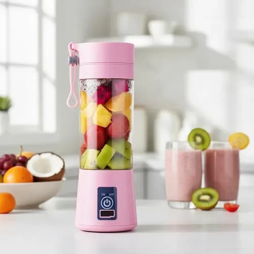 Sm Mini Licuadora Portátil Recargable Usb Vaso De 380 Ml
