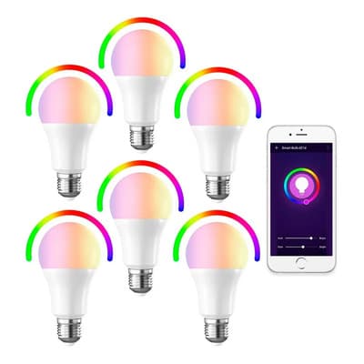 Gadnic Kit X 6 Lampara Led Smart Gadnic Inteligente Wifi Rgb Regulable Multicolor
