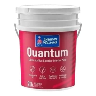 Sherwin Williams Sherwin Williams Quantum Pintura Látex Interior Exterior 20 Litros Color Blanco