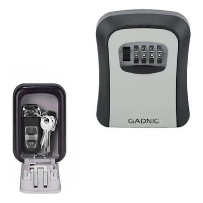 Gadnic Caja Fuerte Gadnic Mini Guarda Llaves Airbnb Gris Pequeña Con Combinación Seguridad