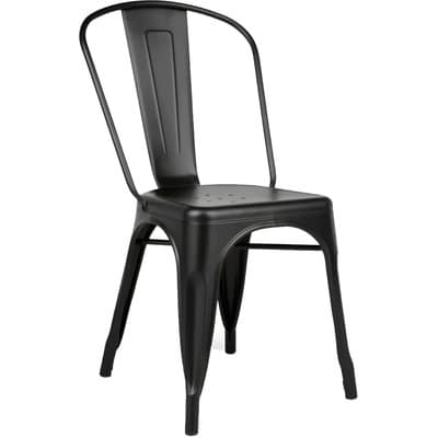 Raitot Silla Tolix Clasicas De Metal Negro Mate Resistente Diseño Color Negro Marca Raitot