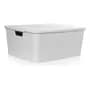 Tecson Lectra Canasto Cajón Organizador Rattan Plástico Premium Grande Xl Color Blanco