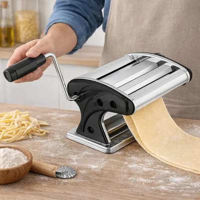 Smart-tek Fábrica De Pastas Smart-tek Bella Pasta Acero Inox Maquina Fideos Fetuccini Negro